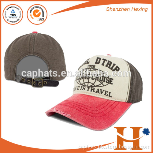 2016 high quality custom denim washed baseball cap distressed baseball cap